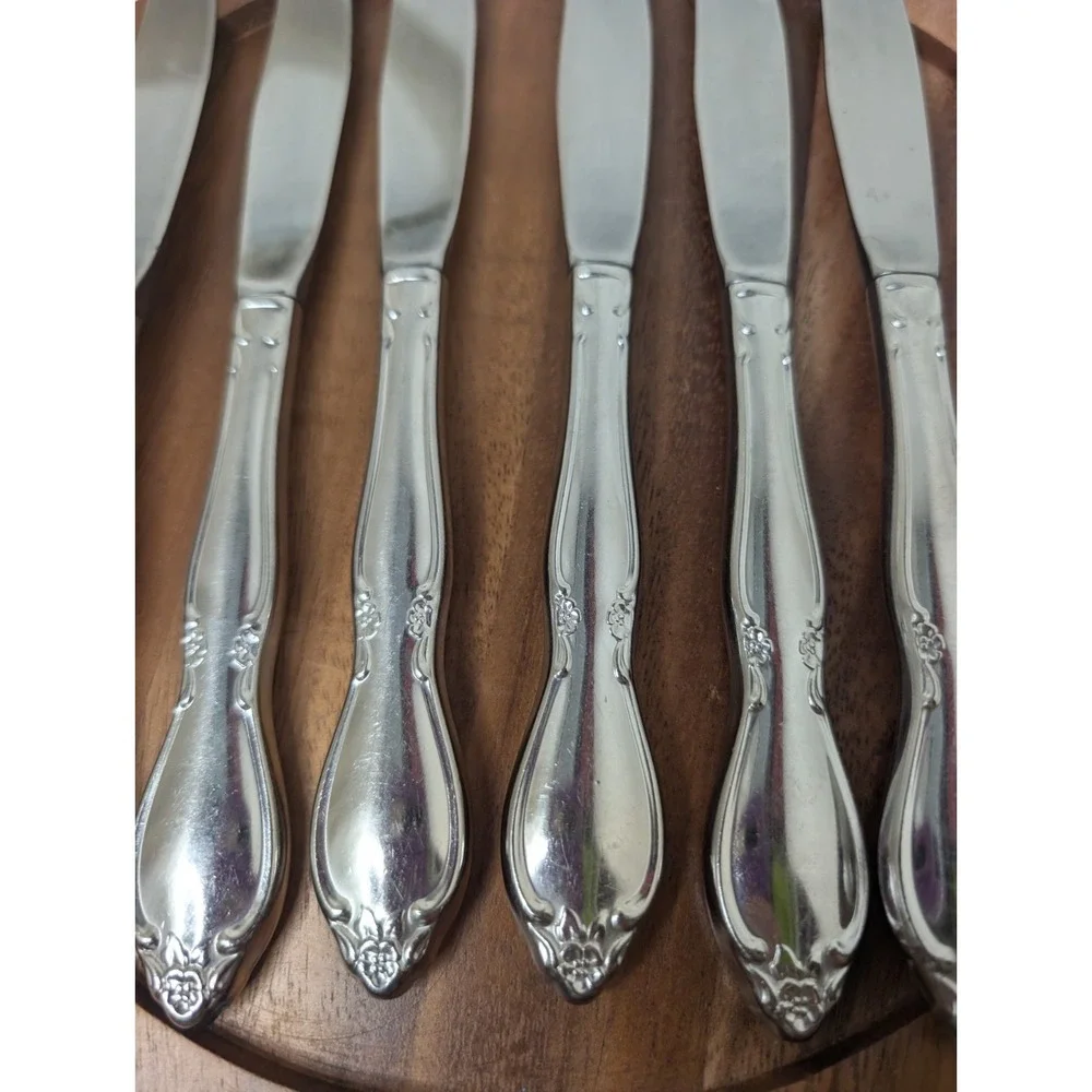 Oneida CHATELAINE Stainless Dinner‎ KNIFE set 6 Silverware Kitchen